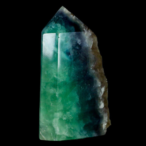 3.9" Rainbow Fluorite Crystal Mineral Specimen Natural Cut Polished Side Point Tower