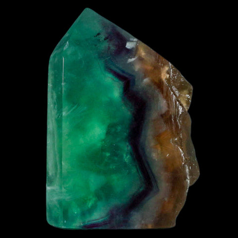 3.2" Rainbow Fluorite Crystal Mineral Specimen Natural Cut Polished Side Point Tower