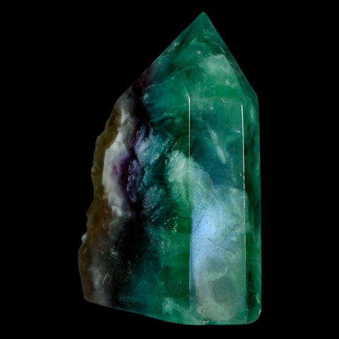 2.7" Rainbow Fluorite Crystal Mineral Specimen Natural Cut Polished Side Point Tower