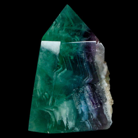 2.7" Rainbow Fluorite Crystal Mineral Specimen Natural Cut Polished Side Point Tower