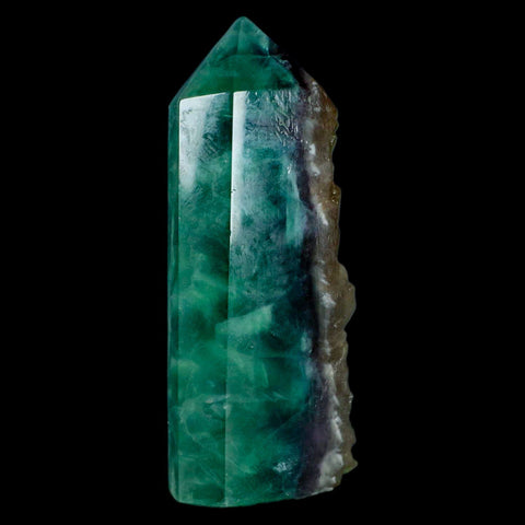 4.1" Rainbow Fluorite Crystal Mineral Specimen Natural Cut Polished Side Point Tower