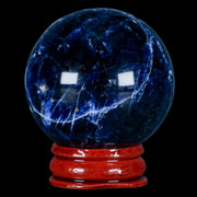 45MM Natural Blue Polished Sodalite Crystal Sphere Ball Orb Mineral Reiki Stand