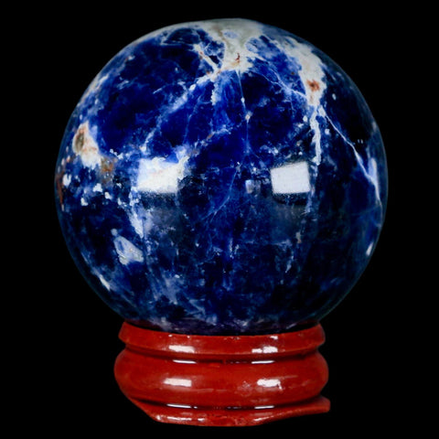 45MM Natural Blue Polished Sodalite Crystal Sphere Ball Orb Mineral Reiki Stand - Fossil Age Minerals