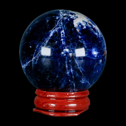 45MM Natural Blue Polished Sodalite Crystal Sphere Ball Orb Mineral Reiki Stand - Fossil Age Minerals