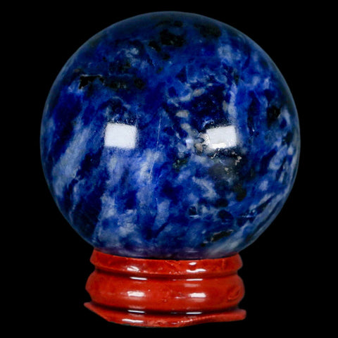 48MM Natural Blue Polished Sodalite Crystal Sphere Ball Orb Mineral Reiki Stand - Fossil Age Minerals