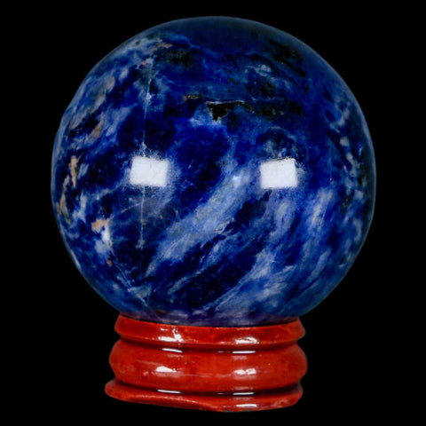 48MM Natural Blue Polished Sodalite Crystal Sphere Ball Orb Mineral Reiki Stand - Fossil Age Minerals