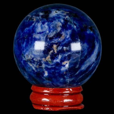 48MM Natural Blue Polished Sodalite Crystal Sphere Ball Orb Mineral Reiki Stand - Fossil Age Minerals