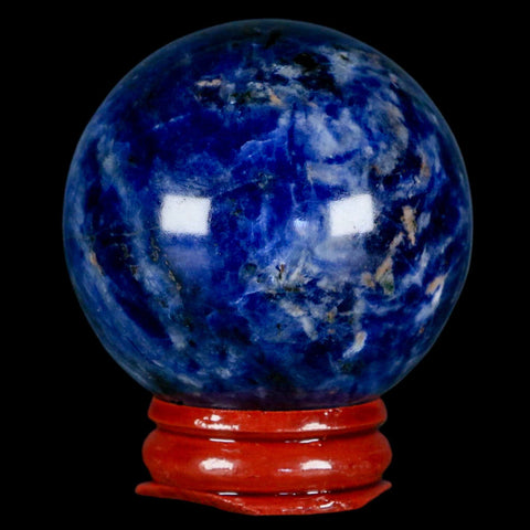 48MM Natural Blue Polished Sodalite Crystal Sphere Ball Orb Mineral Reiki Stand - Fossil Age Minerals