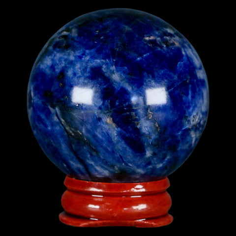 48MM Natural Blue Polished Sodalite Crystal Sphere Ball Orb Mineral Reiki Stand - Fossil Age Minerals