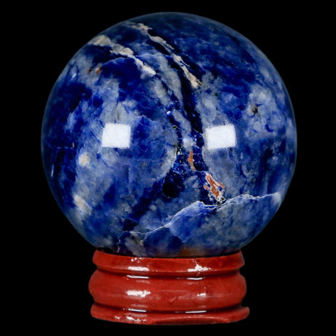 47MM Natural Blue Polished Sodalite Crystal Sphere Ball Orb Mineral Reiki Stand - Fossil Age Minerals