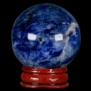 43MM Natural Blue Polished Sodalite Crystal Sphere Ball Orb Mineral Reiki Stand