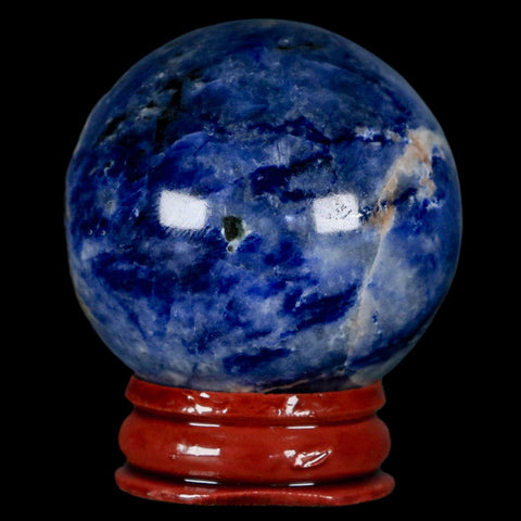 43MM Natural Blue Polished Sodalite Crystal Sphere Ball Orb Mineral Reiki Stand - Fossil Age Minerals