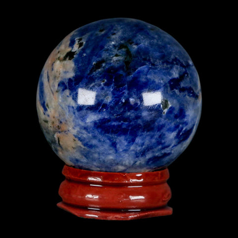 43MM Natural Blue Polished Sodalite Crystal Sphere Ball Orb Mineral Reiki Stand - Fossil Age Minerals