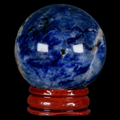 43MM Natural Blue Polished Sodalite Crystal Sphere Ball Orb Mineral Reiki Stand - Fossil Age Minerals