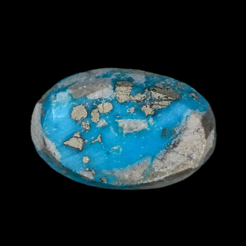 1.1" Natural Polished Teal Turquoise Gemstone Mineral Specimen Cab - Fossil Age Minerals