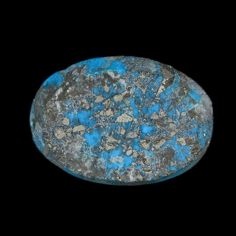 1.2" Natural Polished Teal Turquoise Gemstone Mineral Specimen Cab - Fossil Age Minerals