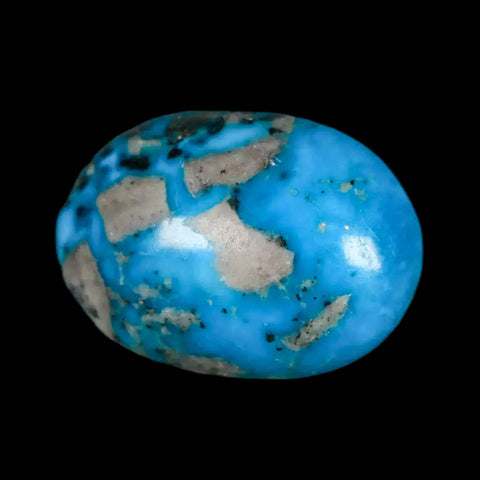 1.2" Natural Polished Teal Turquoise Gemstone Mineral Specimen Cab - Fossil Age Minerals