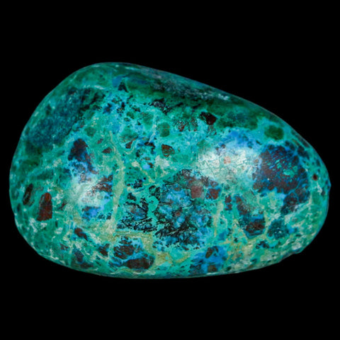 2.1" Chrysocolla Palm Stone Polished Free Form Blue Green And Teal Color Location Peru - Fossil Age Minerals