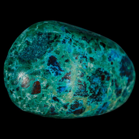 2.1" Chrysocolla Palm Stone Polished Free Form Blue Green And Teal Color Location Peru - Fossil Age Minerals