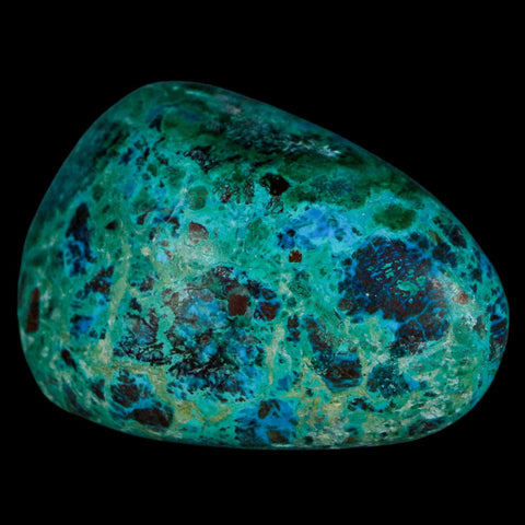 2.1" Chrysocolla Palm Stone Polished Free Form Blue Green And Teal Color Location Peru - Fossil Age Minerals