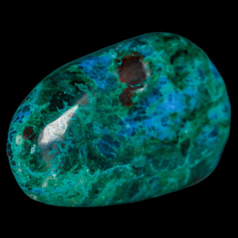 2.1" Chrysocolla Palm Stone Polished Free Form Blue Green And Teal Color Location Peru - Fossil Age Minerals