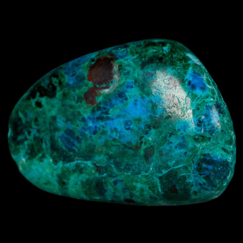 2.1" Chrysocolla Palm Stone Polished Free Form Blue Green And Teal Color Location Peru - Fossil Age Minerals