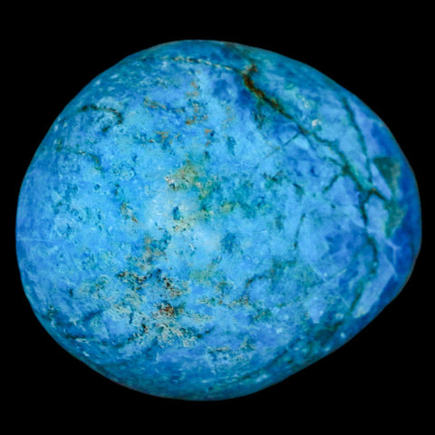 1.6" Chrysocolla Palm Stone Polished Free Form Blue And Teal Color Location Peru - Fossil Age Minerals