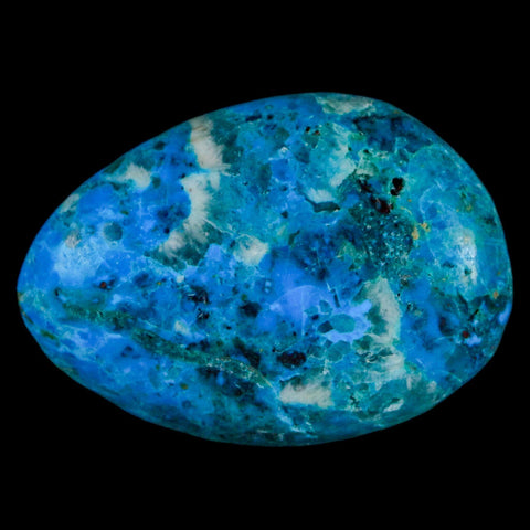 1.5" Chrysocolla Palm Stone Polished Free Form Blue And Teal Color Location Peru - Fossil Age Minerals