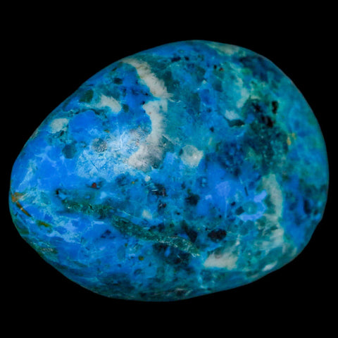 1.5" Chrysocolla Palm Stone Polished Free Form Blue And Teal Color Location Peru - Fossil Age Minerals