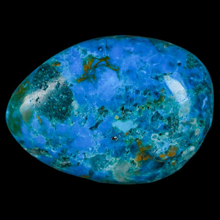 1.5" Chrysocolla Palm Stone Polished Free Form Blue And Teal Color Location Peru