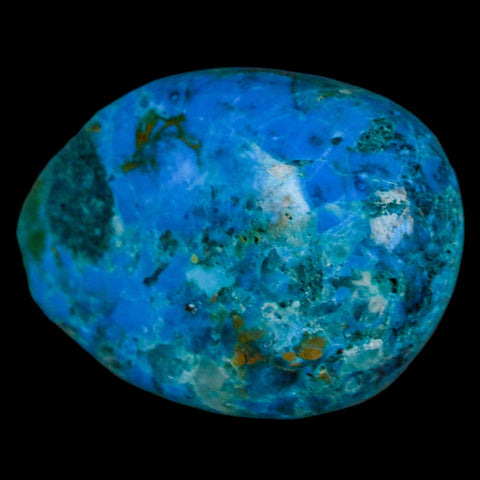 1.5" Chrysocolla Palm Stone Polished Free Form Blue And Teal Color Location Peru - Fossil Age Minerals