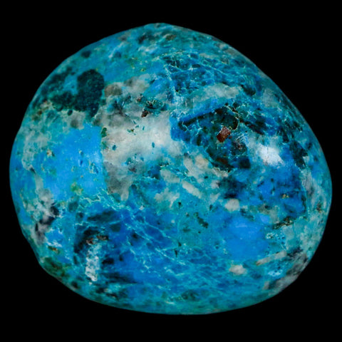 1.7" Chrysocolla Palm Stone Polished Free Form Blue And Teal Color Location Peru - Fossil Age Minerals