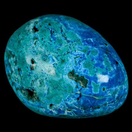 1.5" Chrysocolla Palm Stone Polished Free Form Blue And Teal Color Location Peru