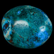 1.6" Chrysocolla Palm Stone Polished Free Form Blue And Teal Color Location Peru