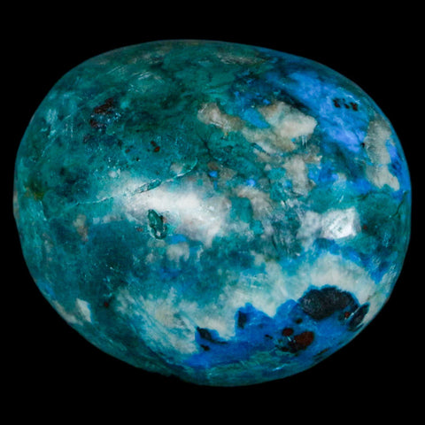 1.6" Chrysocolla Palm Stone Polished Free Form Blue And Teal Color Location Peru - Fossil Age Minerals