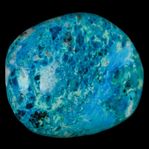 1.9" Chrysocolla Palm Stone Polished Free Form Blue And Teal Color Location Peru - Fossil Age Minerals