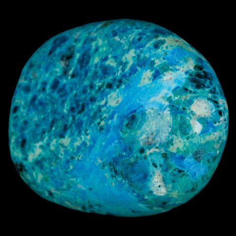 1.9" Chrysocolla Palm Stone Polished Free Form Blue And Teal Color Location Peru - Fossil Age Minerals