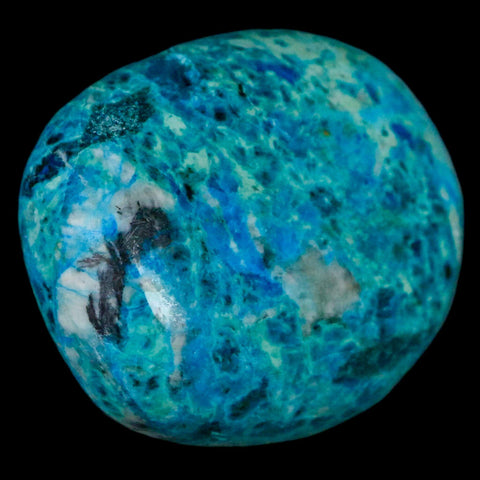 1.9" Chrysocolla Palm Stone Polished Free Form Blue And Teal Color Location Peru - Fossil Age Minerals