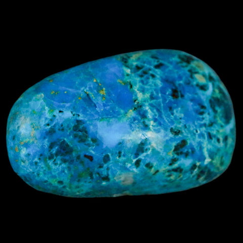 1.7" Chrysocolla Palm Stone Polished Free Form Blue And Teal Color Location Peru - Fossil Age Minerals