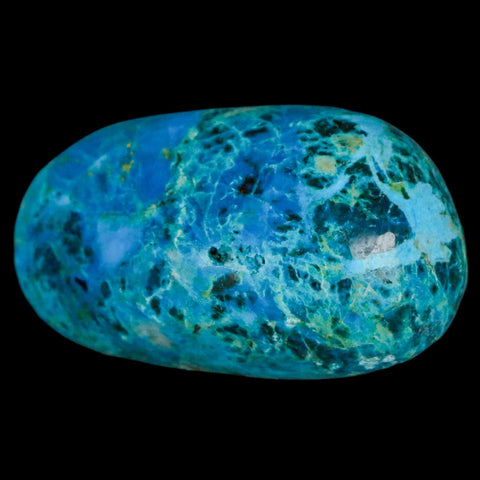 1.7" Chrysocolla Palm Stone Polished Free Form Blue And Teal Color Location Peru - Fossil Age Minerals