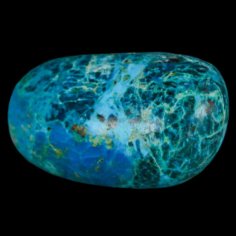 1.7" Chrysocolla Palm Stone Polished Free Form Blue And Teal Color Location Peru - Fossil Age Minerals