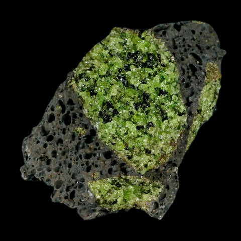 XL 4.1" Natural Emerald Peridot Crystal Minerals On Volcanic Rock Gila, Arizona - Fossil Age Minerals