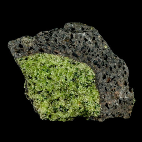 XL 4.7" Natural Emerald Peridot Crystal Minerals On Volcanic Rock Gila, Arizona - Fossil Age Minerals