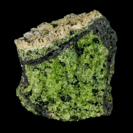 XL 3.5" Natural Emerald Peridot Crystal Minerals On Volcanic Rock Gila, Arizona