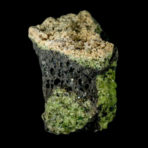 XL 3.5" Natural Emerald Peridot Crystal Minerals On Volcanic Rock Gila, Arizona - Fossil Age Minerals