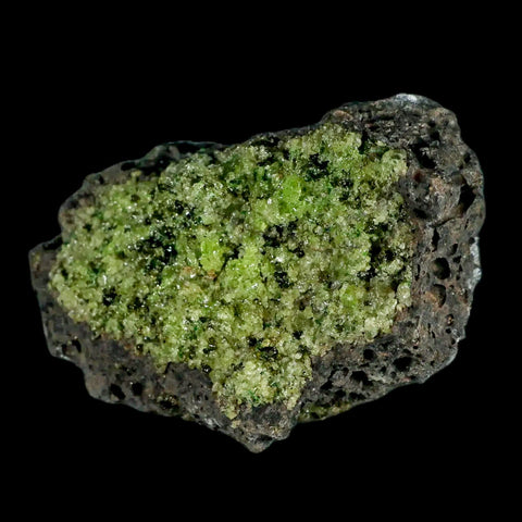 XL 4.2" Natural Emerald Peridot Crystal Minerals On Volcanic Rock Gila, Arizona - Fossil Age Minerals