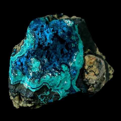 3.4" Chrysocolla Malachite Rare Botryoidal Grape Crystal Teal And Green From Peru - Fossil Age Minerals