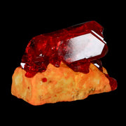 2.3" Stunning Red Pruskite Yellow Base Crystal Mineral Specimen From Poland