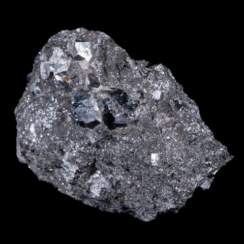 3.9" Silver Nickel Metallic Skutterudite Crystal Mineral Aghar Mine Morocco Arsenide - Fossil Age Minerals