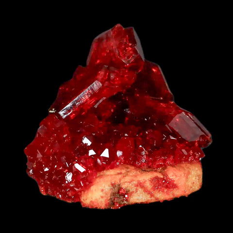 2" Stunning Red Pruskite Yellow Base Crystal Mineral Specimen From Poland - Fossil Age Minerals